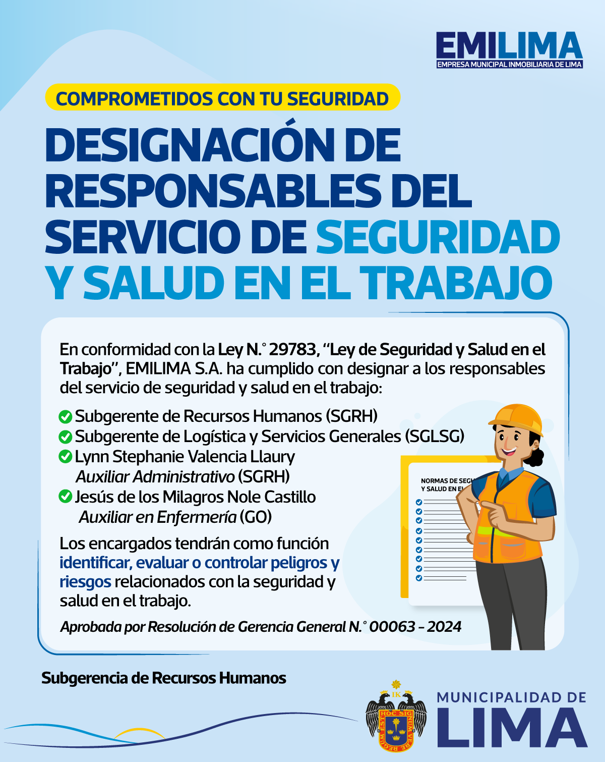 Designación de responsables del Servicio de Seguridad y Salud en el trabajo